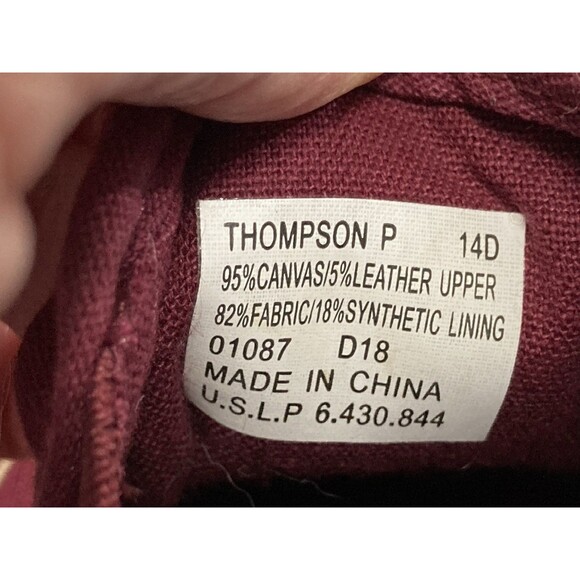 Polo Ralph Lauren Shoes Men’s 14D Maroon Slip-On Tiger Thompson Sneaker Preppy - Picture 6 of 8